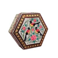 جعبه جواهرات خاتم کاری چوبی کد 01