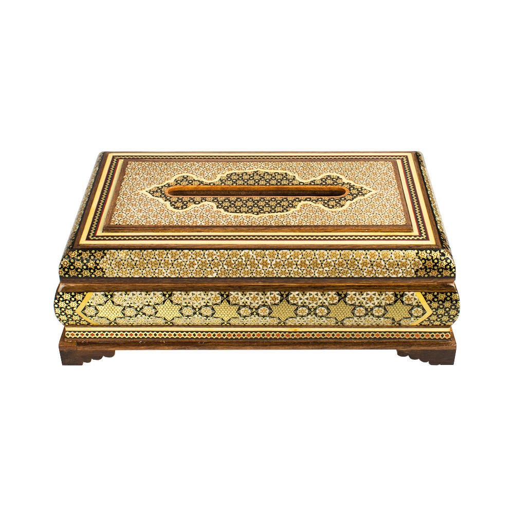 ست سه تکه سطل و جعبه دستمال خاتم کاری کد A30 - تصویر 9