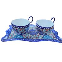 ست سه تکه چای خوری میناکاری مسی میناسرای نیکنامی کد 10002