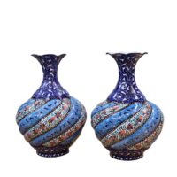 گلدان میناکاری مسی میناسرای نیکنامی کد 16 بسته دو عددی