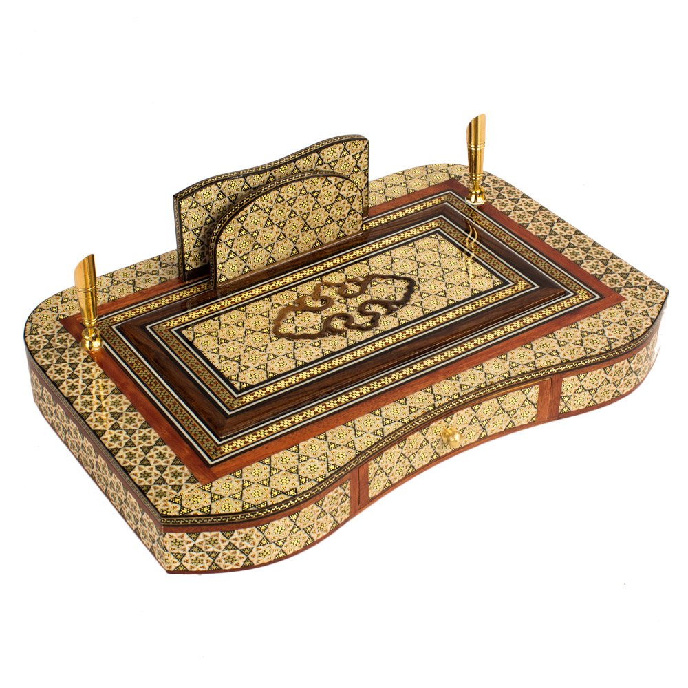 ست لوازم اداری رومیزی خاتم کاری کد 5 مجموعه 5 عددی - تصویر 4