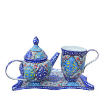 ست سه تکه چای خوری میناکاری مسی میناسرای نیکنامی کد 10001