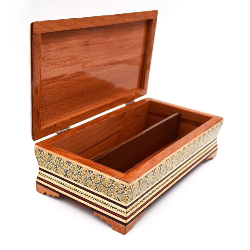 ست جعبه کارد و چنگال و جعبه دستمال کاغذی خاتم کاری کد 3 - تصویر 2