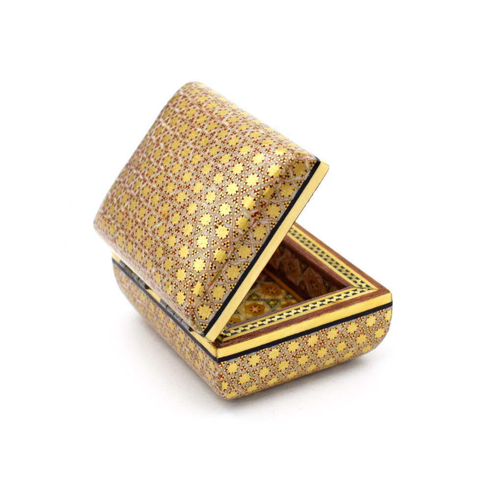 جعبه جواهرات خاتم کاری طرح لب گرد کد 8×6 - تصویر 5