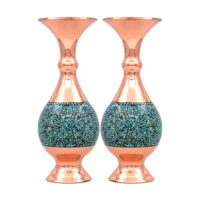 گلدان فیروزه کوبی کد 16-2 مجموعه 2 عددی