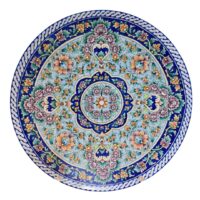بشقاب میناکاری مسی میناسرای نیکنامی مدل گلریز