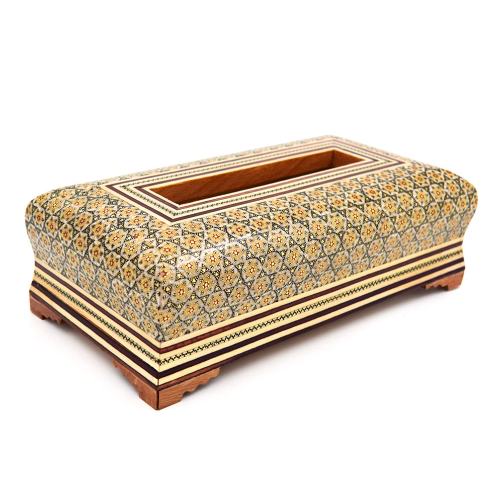 ست جعبه کارد و چنگال و جعبه دستمال کاغذی خاتم کاری کد 3 - تصویر 4