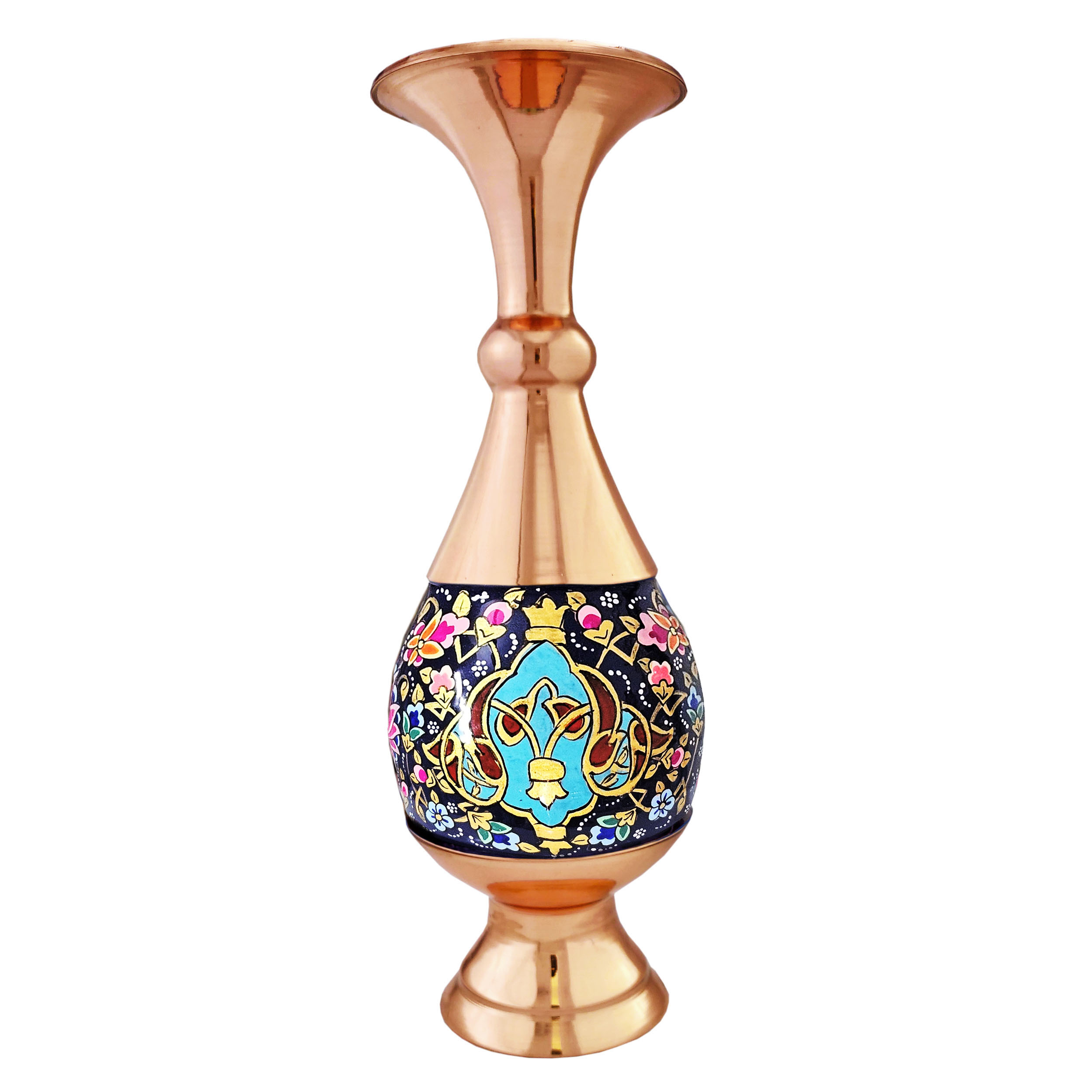 گلدان مسی نگارستان نيلی مدل پرداز کد gold20