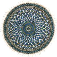 رومیزی قلمکار ممتاز اصفهان اثر عطريان طرح مسجد شیخ لطف اله مدل G126سايز دايره 100 سانتي متر
