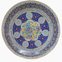 بشقاب میناکاری مسی میناسرای نیکنامی مدل بایسنقری کد35