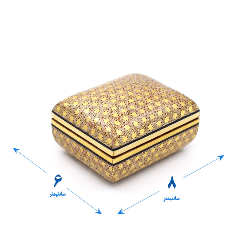 جعبه جواهرات خاتم کاری طرح لب گرد کد 8×6 - تصویر 2