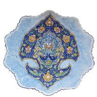 بشقاب میناکاری مسی میناسرای نیکنامی مدل نشان
