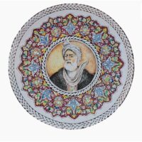 بشقاب میناکاری مسی میناسرای نیکنامی طرح فردوسی