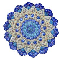 بشقاب میناکاری مسی میناسرای نیکنامی مدل بازاری کد 3002