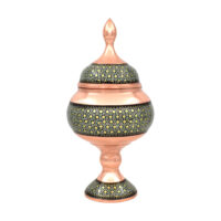 شکلات خوری خاتم کاری مسی مدل پایه دار کد 23