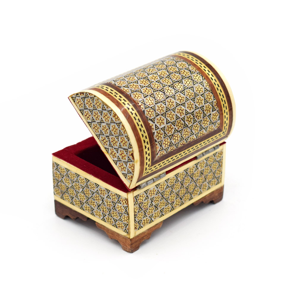 جعبه جواهرات خاتم کاری چوبی مدل انگشتری کد 86 - تصویر 5