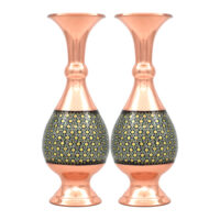 گلدان خاتم کاری مسی کد 20 مجموعه دو عددی