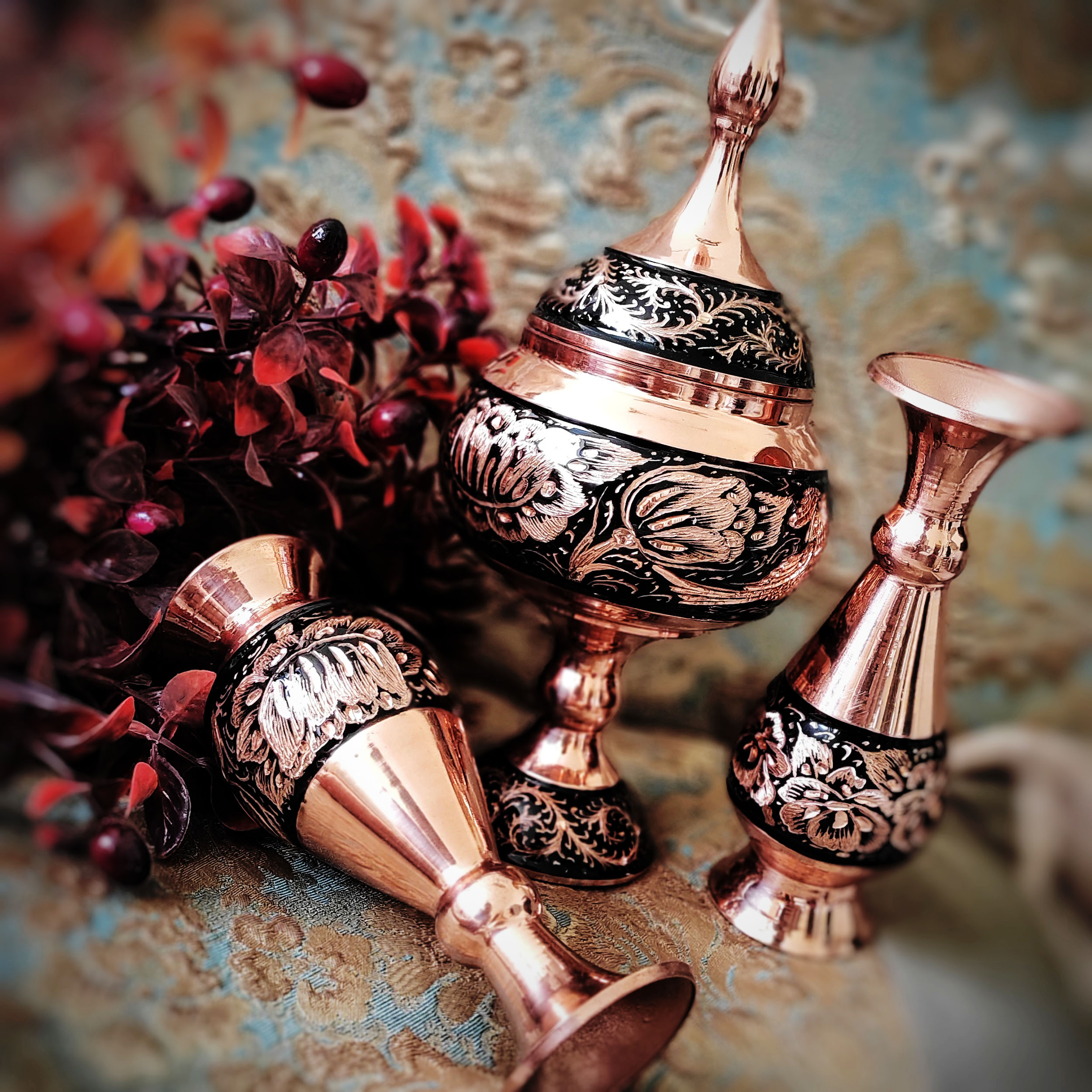 شکلات خوری مسی مدل الماس تراش کد 24 - تصویر 5