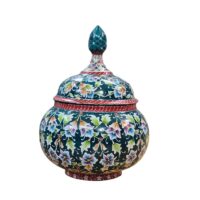 قندان میناکاری مسی میناسرای نیکنامی مدل ختایی ساده