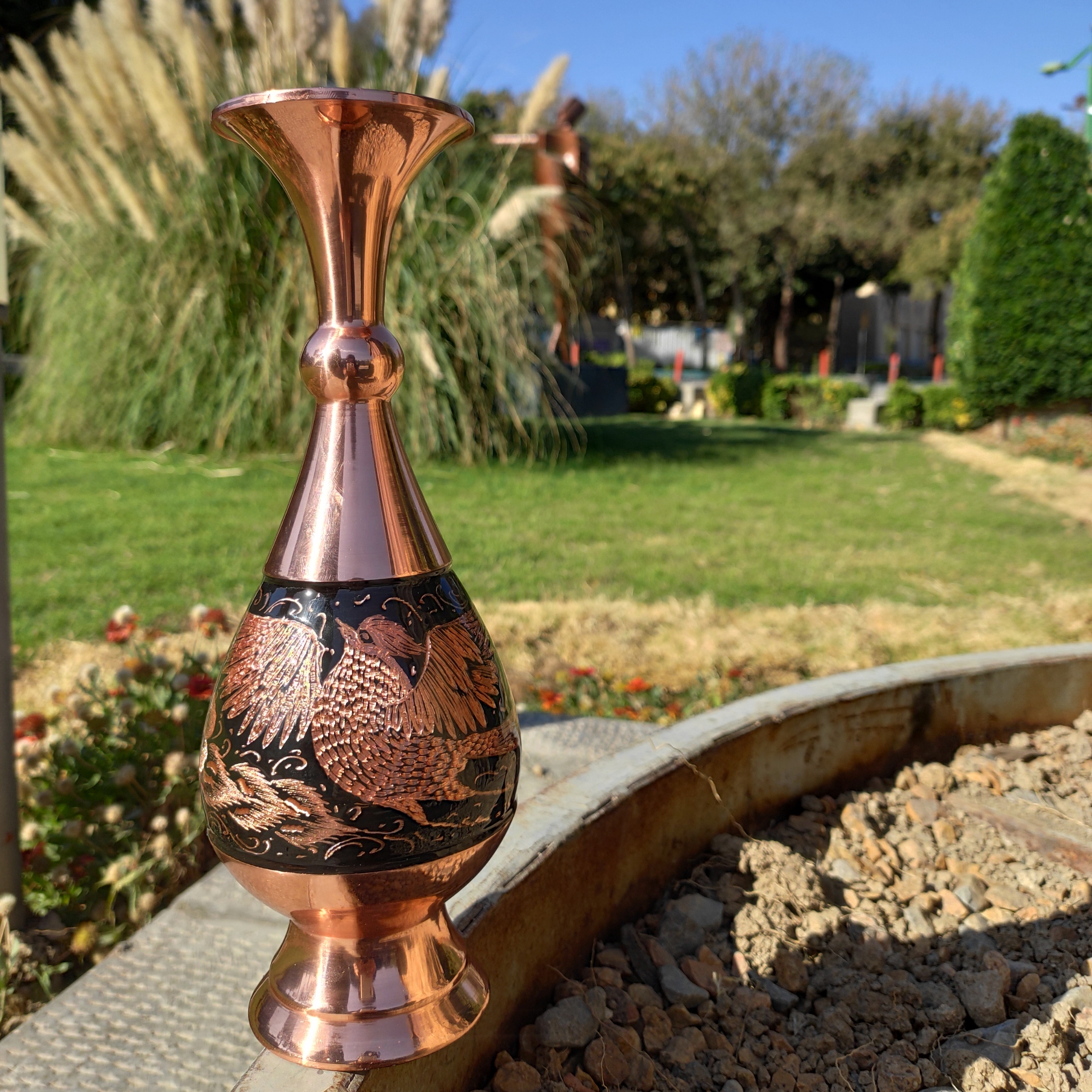 گلدان مسی مدل الماس تراش کد 25 - تصویر 6