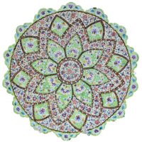 بشقاب میناکاری مسی میناسرای نیکنامی مدل نگین کد 3004