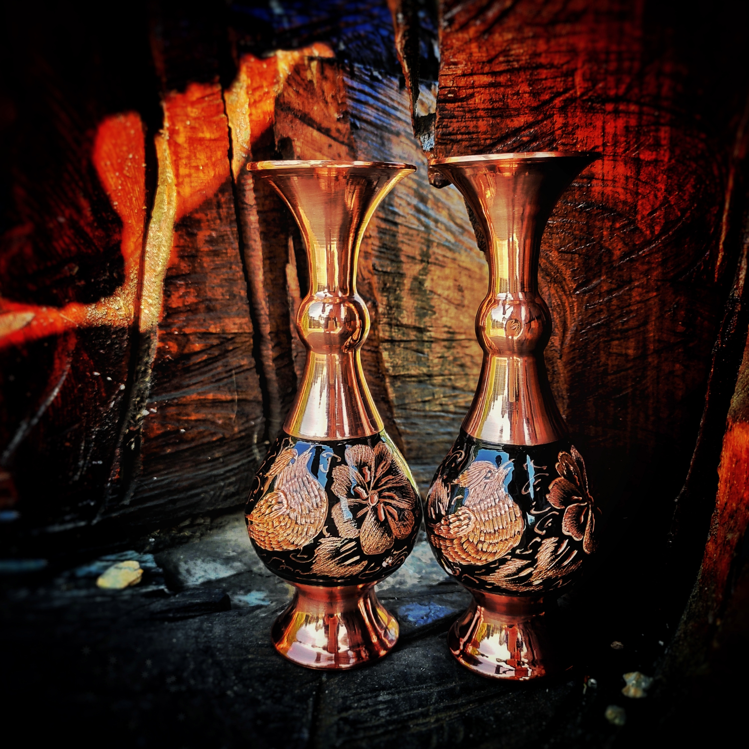 گلدان مسی مدل الماس تراش کد 20 - تصویر 3