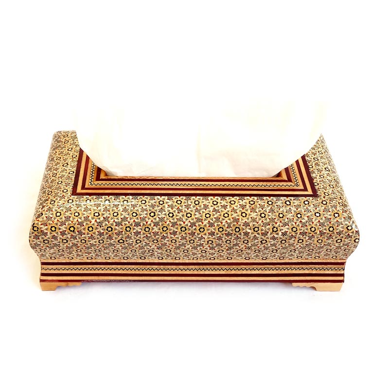 جعبه دستمال کاغذی خاتم کاری کد 9 - تصویر 5
