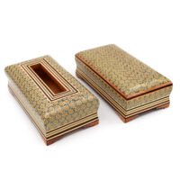 ست جعبه کارد و چنگال و جعبه دستمال کاغذی خاتم کاری کد 3