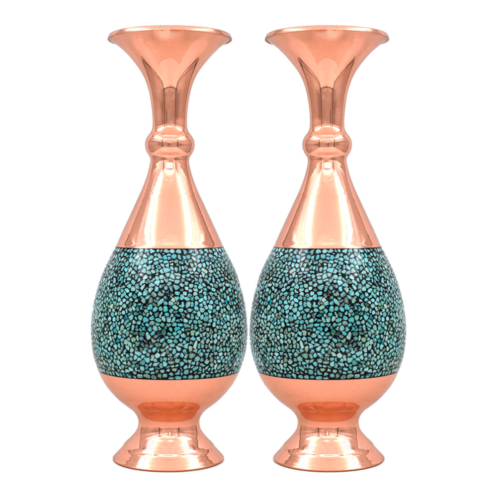 گلدان فیروزه کوبی کد 25-2 بسته 2 عددی