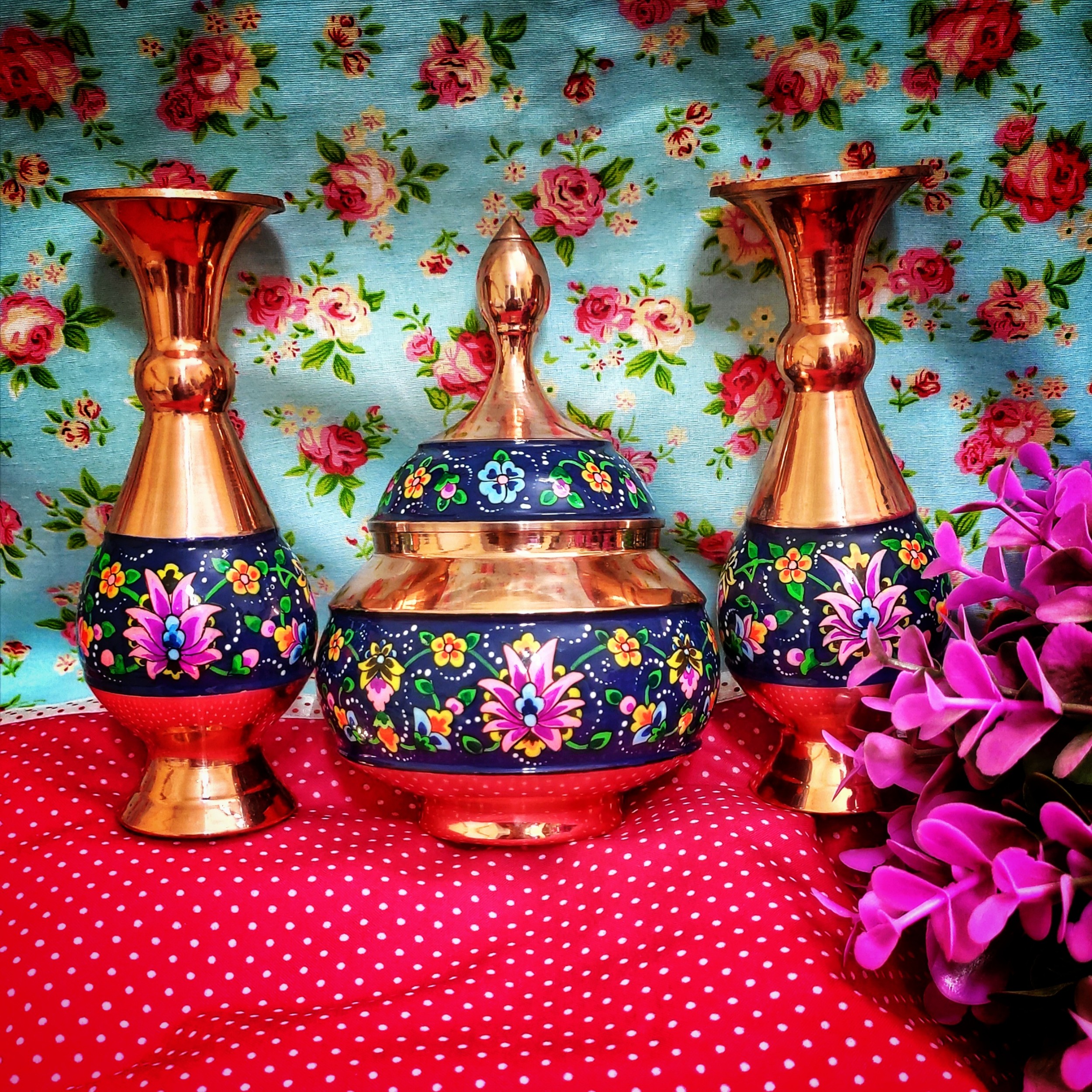 گلدان مسی مدل پرداز کد 1605 بسته دو عددی - تصویر 5