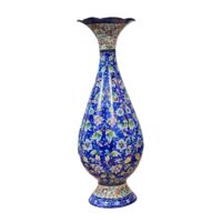 گلدان میناکاری مسی میناسرای نیکنامی مدل گلهای ختایی