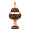 شکلات خوری مسی مدل الماس تراش طرح گل و مرغ کد 23