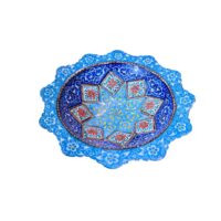 کاسه میناکاری مسی میناسرای نیکنامی مدل خورشیدی کد 01