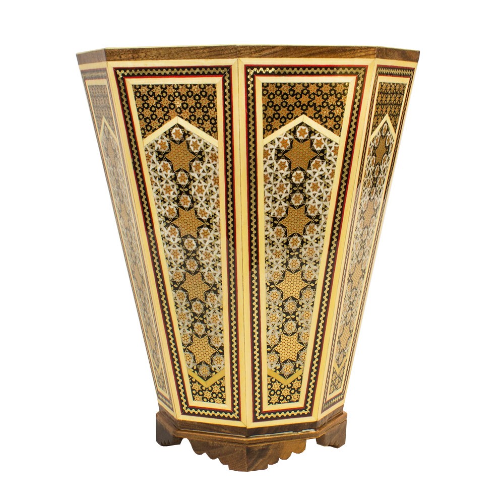 ست سه تکه سطل و جعبه دستمال خاتم کاری کد A30 - تصویر 4