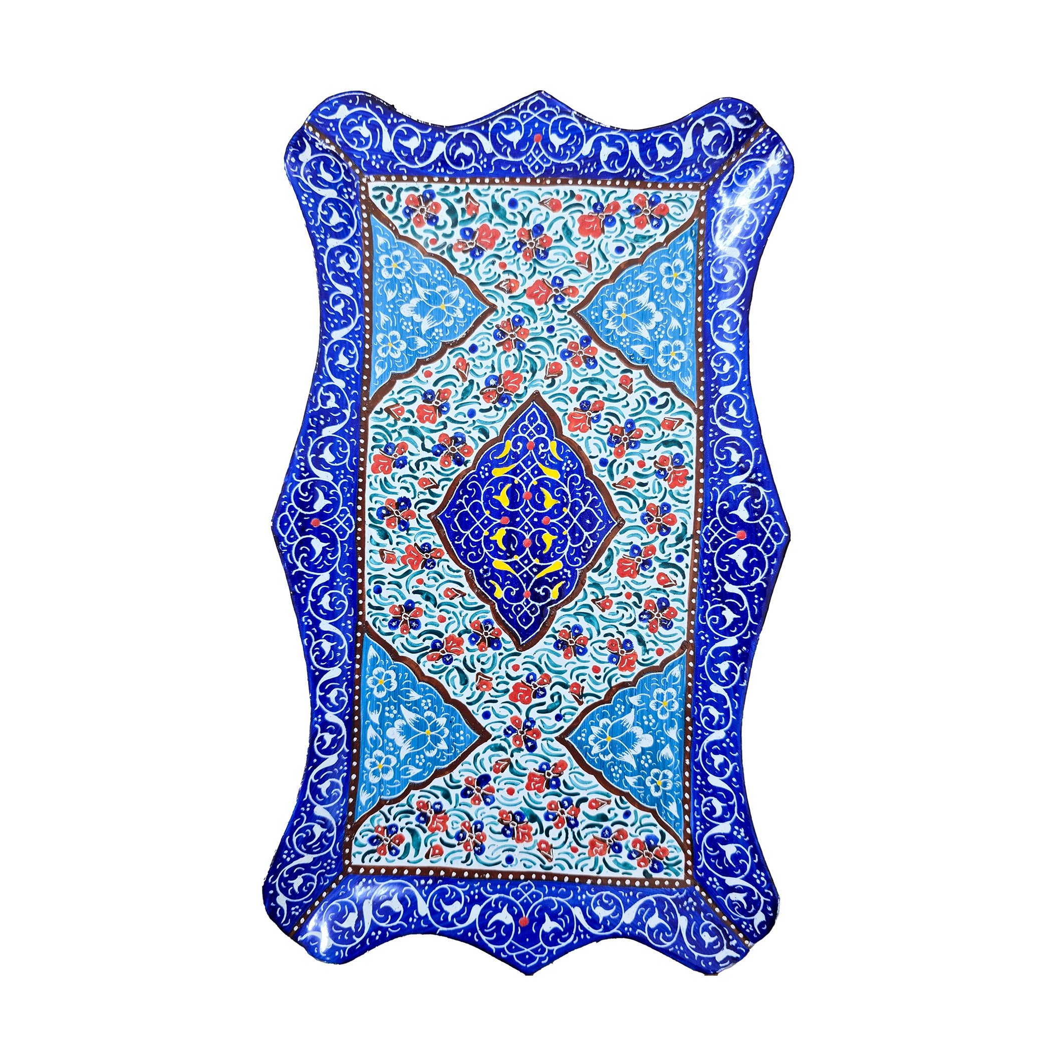 ست سه تکه چای خوری میناکاری مسی میناسرای نیکنامی کد 10002 - تصویر 2