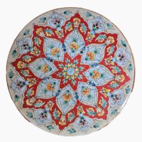 بشقاب میناکاری مسی میناسرای نیکنامی طرح تذهیب کد 2001