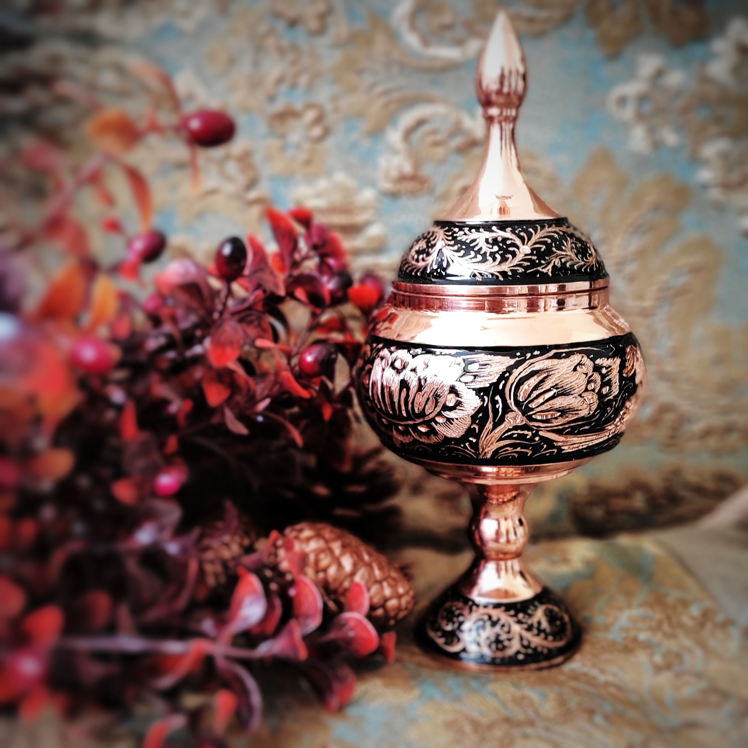 شکلات خوری مسی مدل الماس تراش کد 24 - تصویر 2