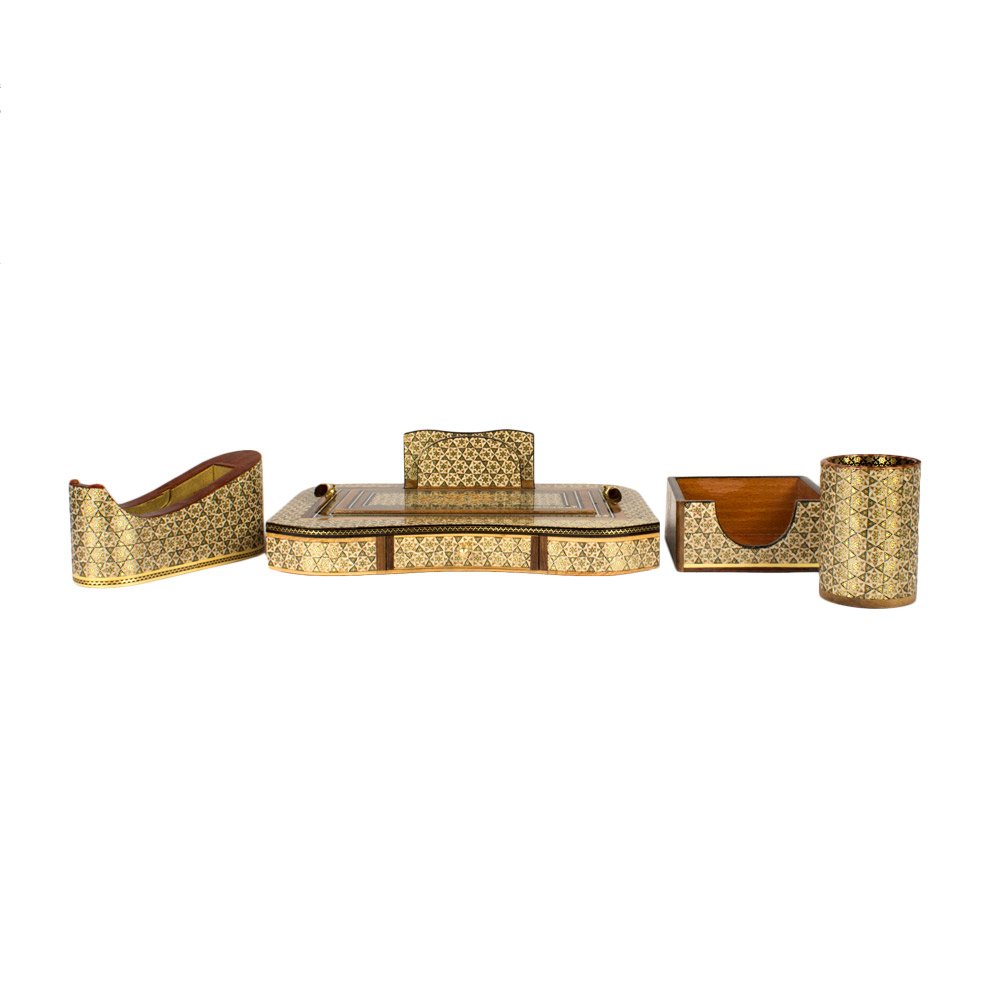 ست لوازم اداری رومیزی خاتم کاری کد 5 مجموعه 5 عددی - تصویر 6