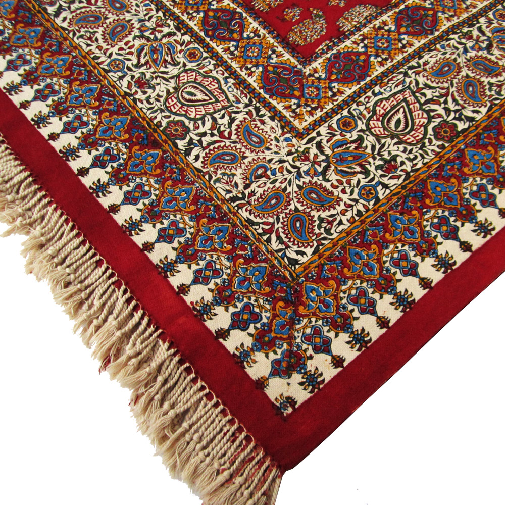 رومیزی قلمکار طرح قالیچه سنتی مدل چهارنفره کد 120-3 - تصویر 4