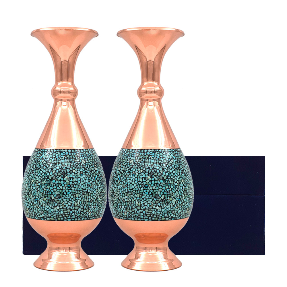 گلدان فیروزه کوبی کد 25-2 بسته 2 عددی - تصویر 5