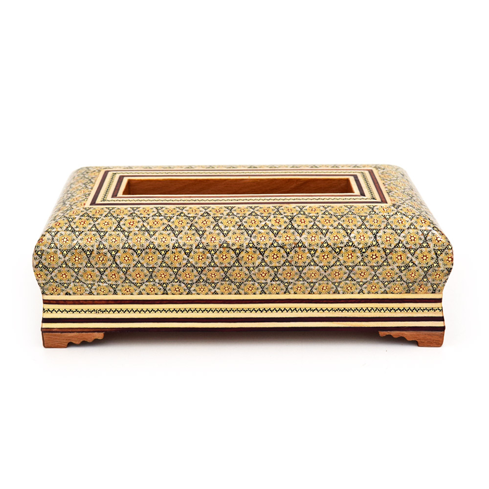 ست جعبه کارد و چنگال و جعبه دستمال کاغذی خاتم کاری کد 3 - تصویر 6