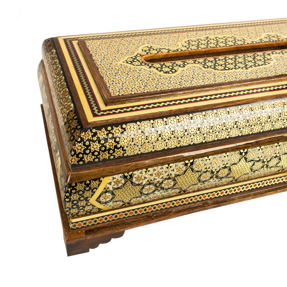 ست سه تکه سطل و جعبه دستمال خاتم کاری کد A30 - تصویر 8