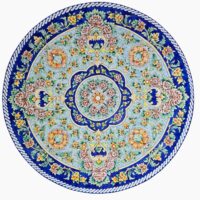 بشقاب میناکاری مسی میناسرای نیکنامی مدل گلریز کد 30