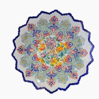 بشقاب میناکاری مسی میناسرای نیکنامی مدل گل و مرغ کد 40