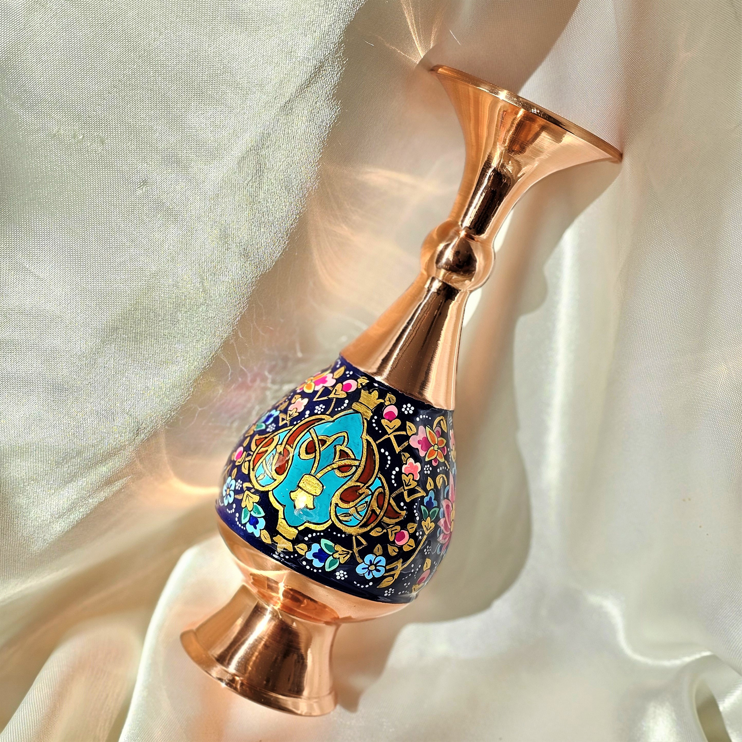 گلدان مسی نگارستان نيلی مدل پرداز کد gold20 - تصویر 4