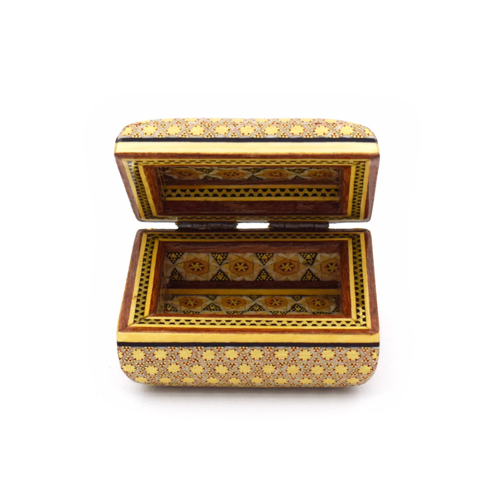 جعبه جواهرات خاتم کاری طرح لب گرد کد 8×6 - تصویر 3
