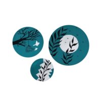 بشقاب دیوارکوب سفالی طرح کد 444 مجموعه 3 عددی