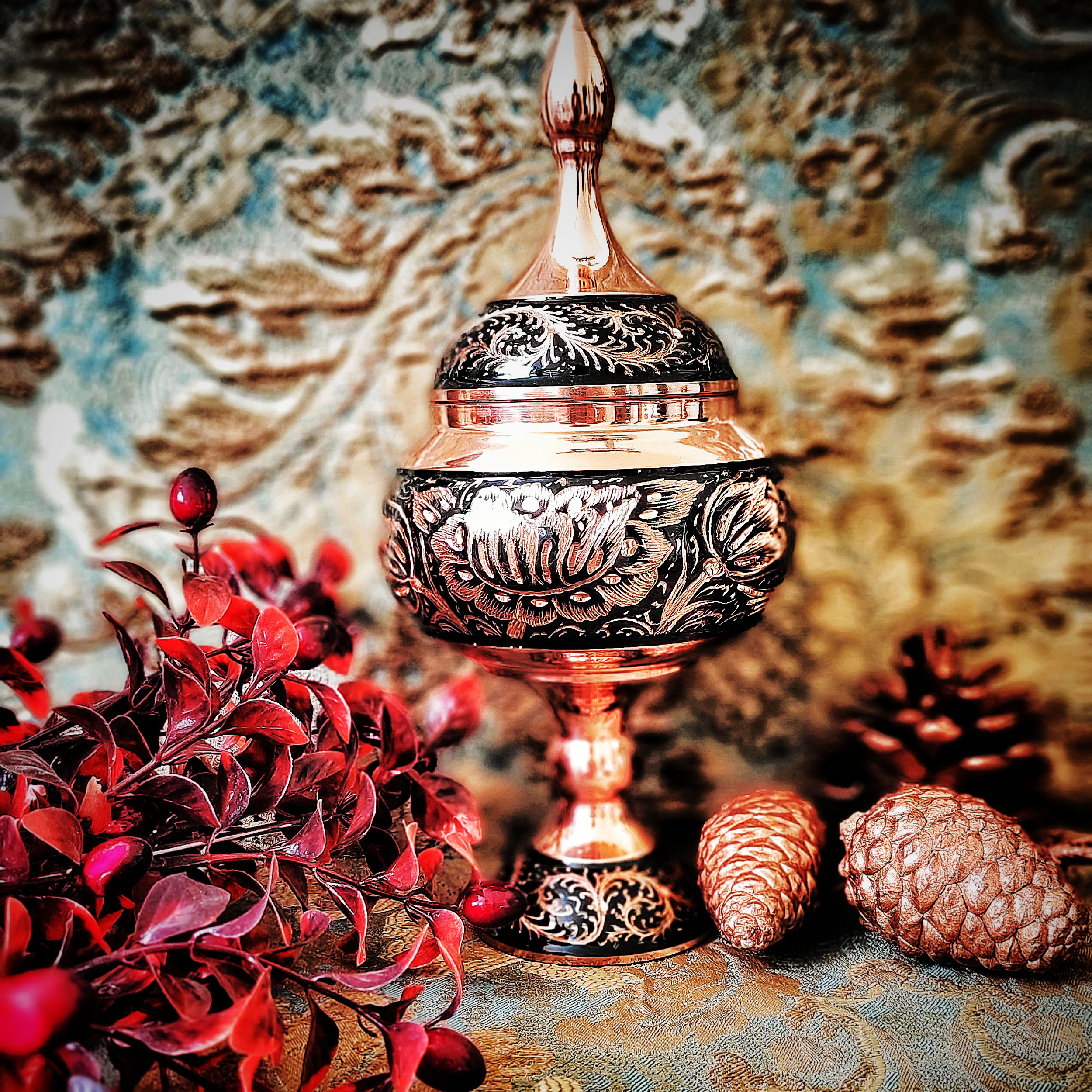 شکلات خوری مسی مدل الماس تراش کد 24 - تصویر 3